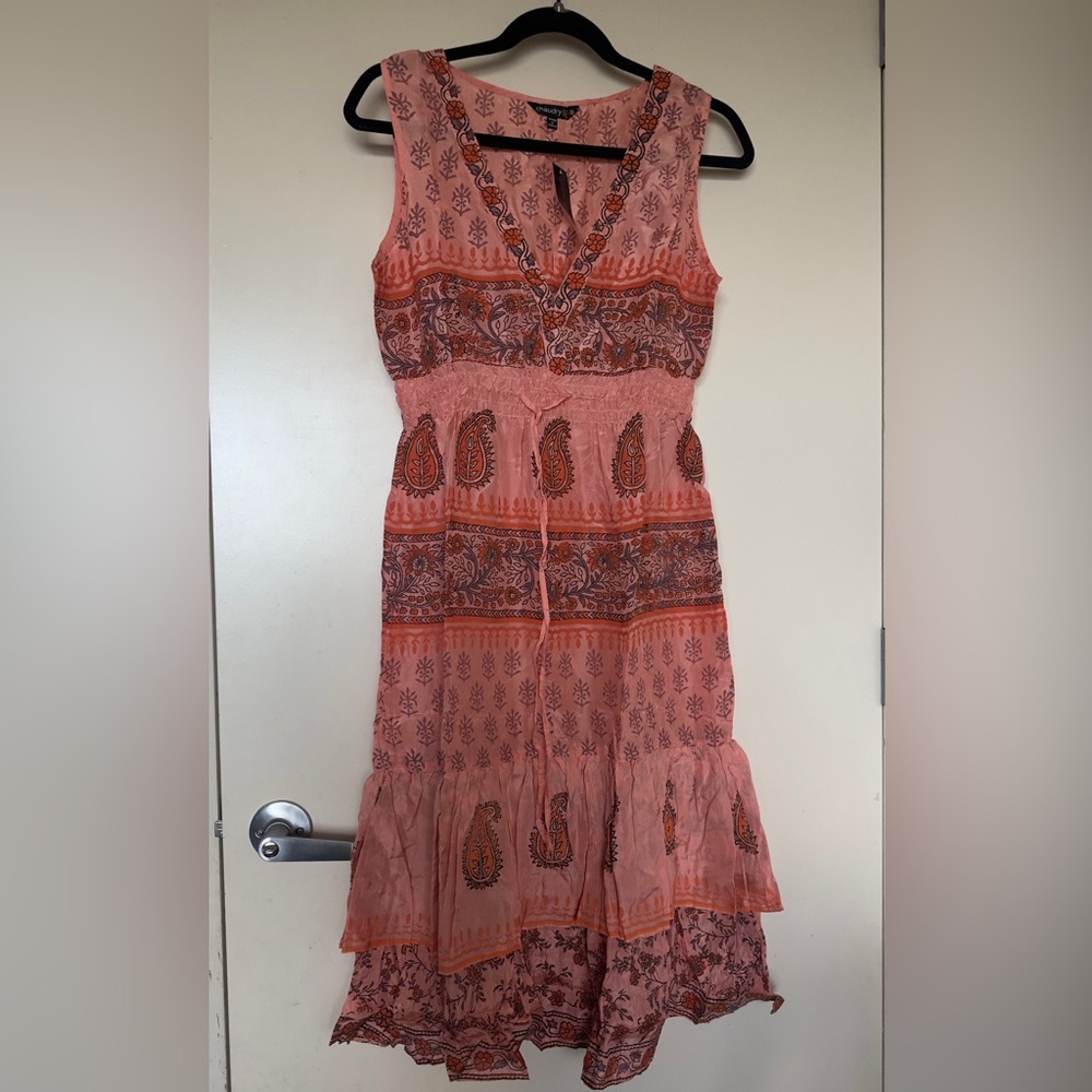 CHAUDRY by RAGA silk dress size M. made in INDIA